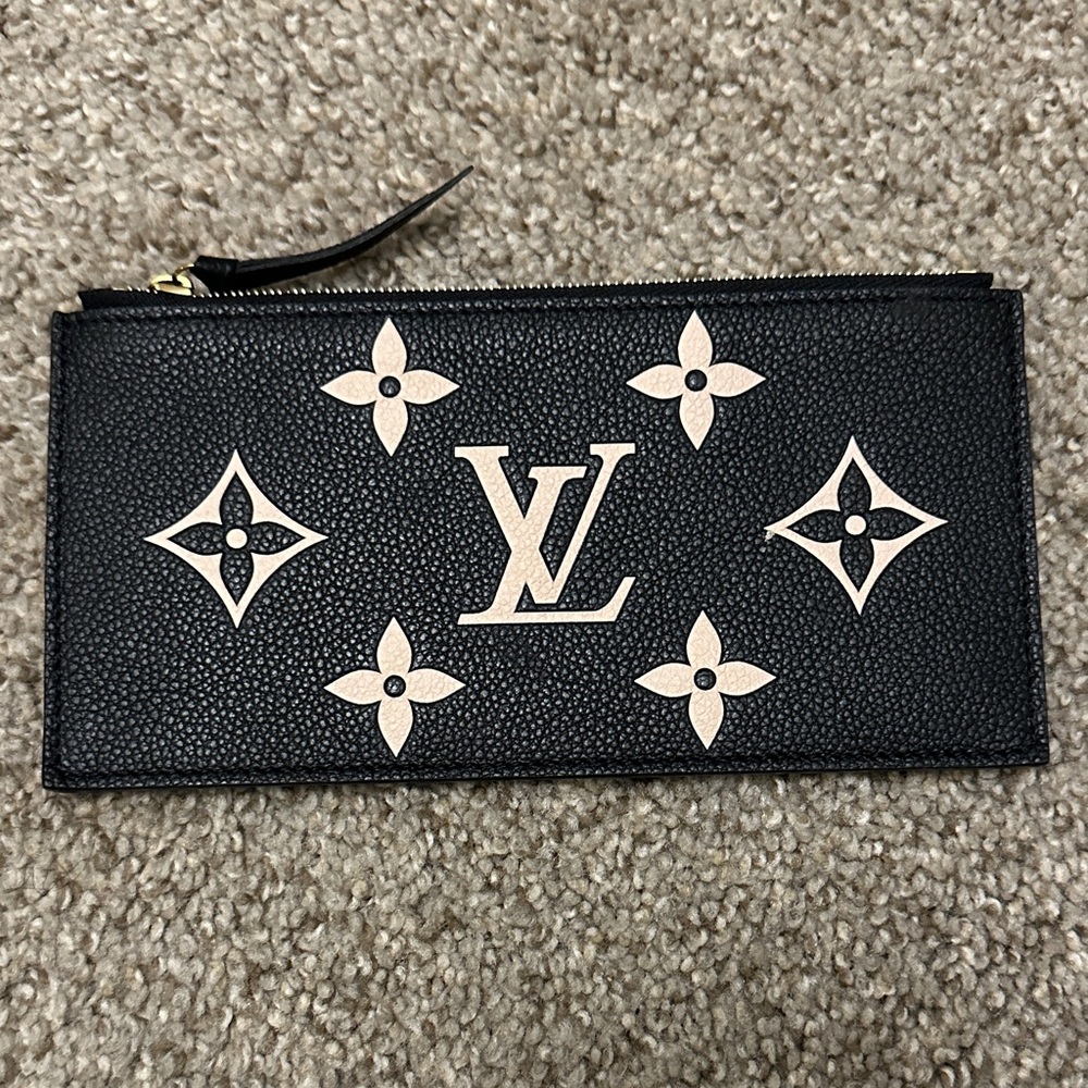 Louis Vuitton Black and Cream Monogram Pouch